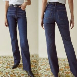 NWT Reformation Peyton High Rise Bootcut Jeans in Aegean Blue